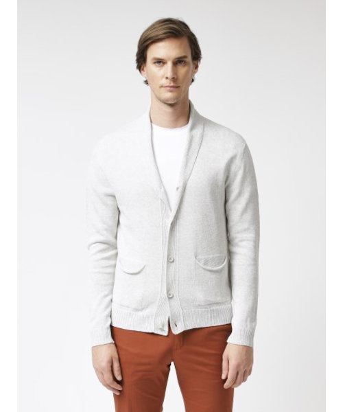 リネンコットン ショールカラーカーディガン｜ストラスブルゴの