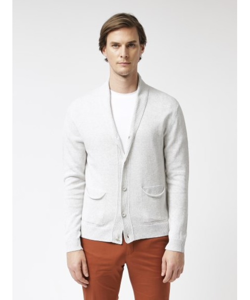 リネンコットン ショールカラーカーディガン