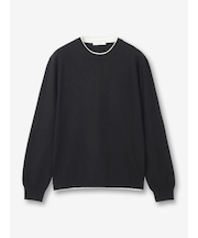 【27ゲージ】コットン クルーネックレイヤードニット