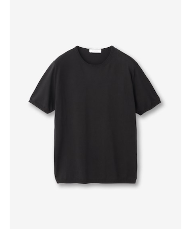 【27ゲージ】コットン クルーネック半袖ニット