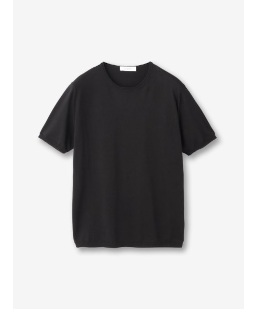 【27ゲージ】コットン クルーネック半袖ニット