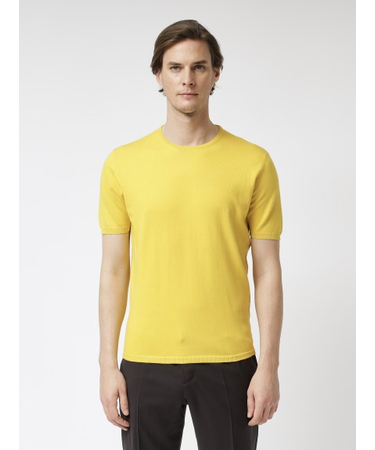 【27ゲージ】コットン クルーネック半袖ニット