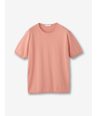 【27ゲージ】コットン クルーネック半袖ニット