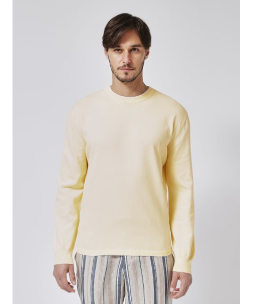 【27ゲージ】コットン クルーネックレイヤードニット