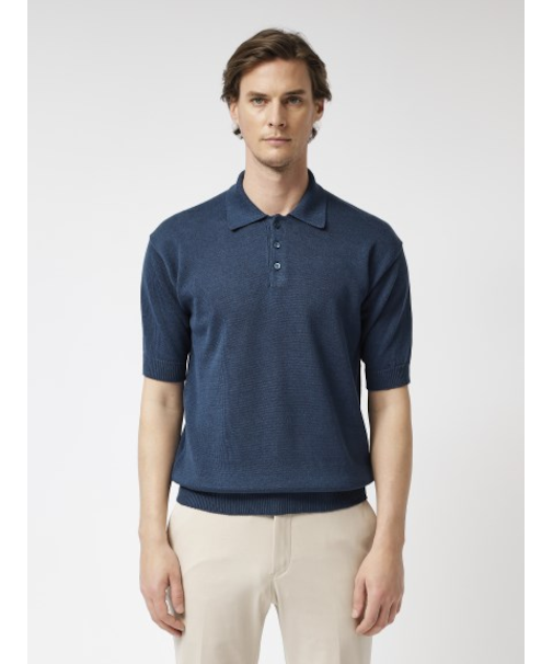 リネンコットン ニットポロ