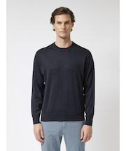 【33ゲージ｜ワイドリブ】コットン クルーネックニット