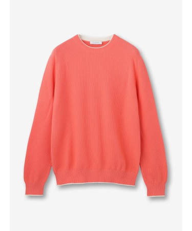 鹿の子編みクルーネックレイヤードニット