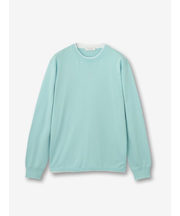 【27ゲージ】コットン クルーネックレイヤードニット