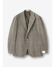 ウールリネン チェックジャケット