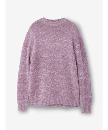 クルーネックメランジニット