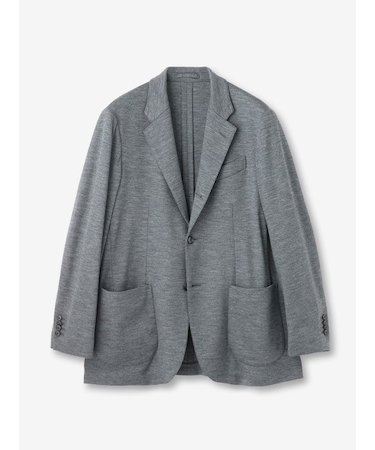 段返り3つボタンニットジャケット