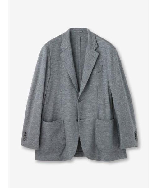 段返り3つボタンニットジャケット