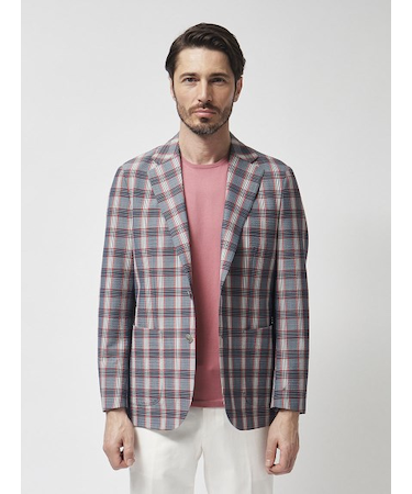 パナマジャージー チェックジャケット