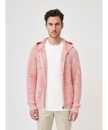 ローゲージ メランジニットパーカ