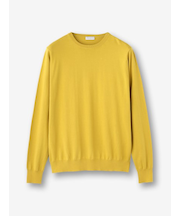 コットンクルーネック長袖ニット