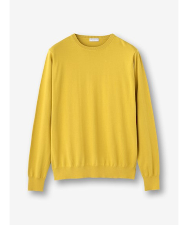 コットンクルーネック長袖ニット