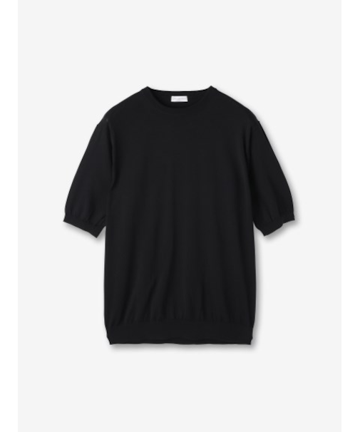 クルーネック 半袖ニット