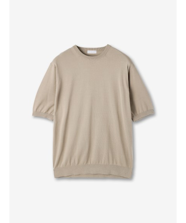 クルーネック 半袖ニット