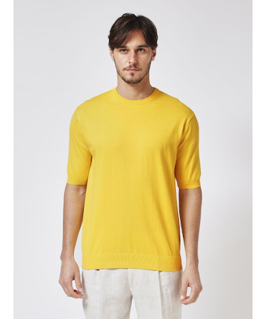 クルーネック 半袖ニット