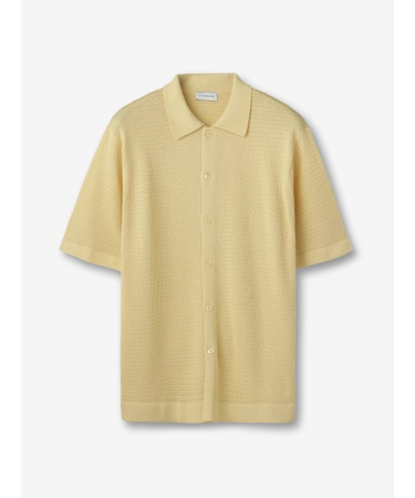 シルクコットン 半袖ニットシャツ