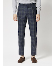 三者混 ブラックウォッチ サイドアジャスターパンツ