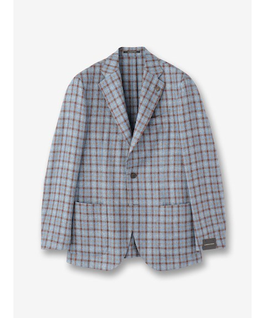 シルクウール チェックジャケット