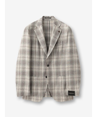 シルクウール チェックジャケット