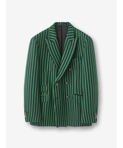 ストライプ柄 ピークドダブルジャケット