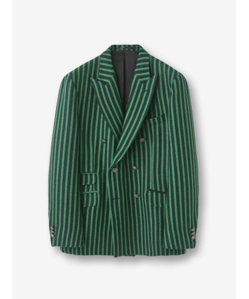 ストライプ柄 ピークドダブルジャケット