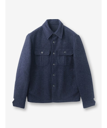 ウールブレンド ダブルポケットシャツブルゾン