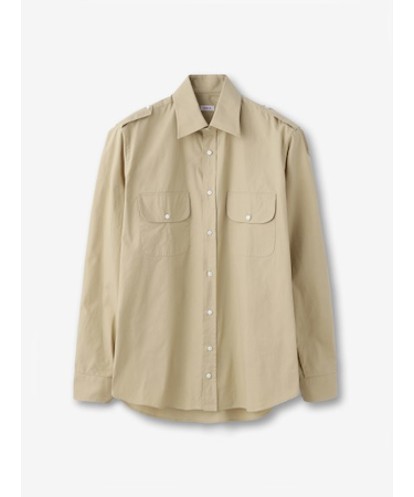 コットン エポレット付きシャツ