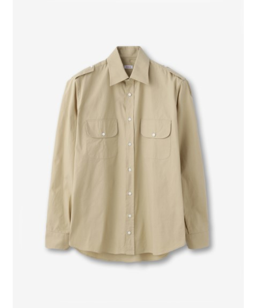 コットン エポレット付きシャツ