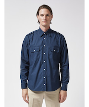 コットン エポレット付きシャツ