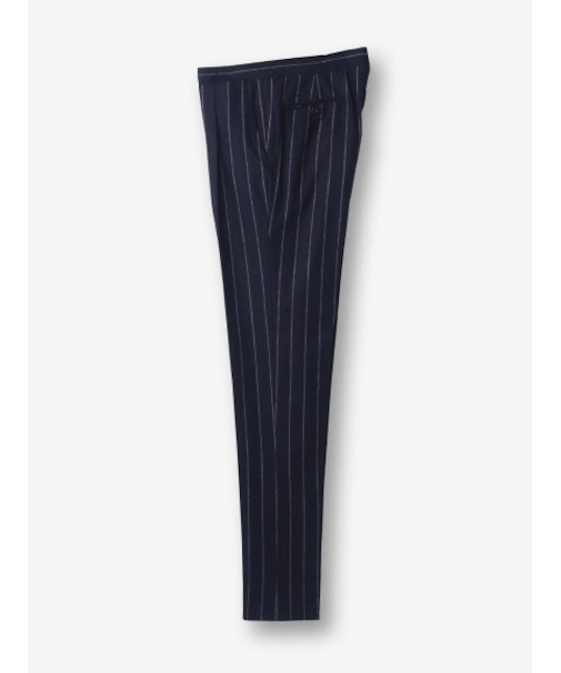 ストライプ柄 ベルトレス スリムパンツ