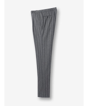 ストライプ柄 ベルトレス スリムパンツ