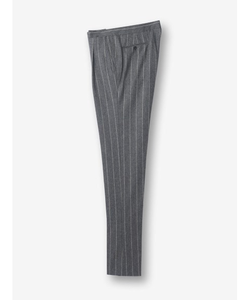 ストライプ柄 ベルトレス スリムパンツ