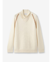 カシミヤ ショールカラーニット