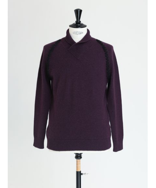 カシミヤ ショールカラーニット