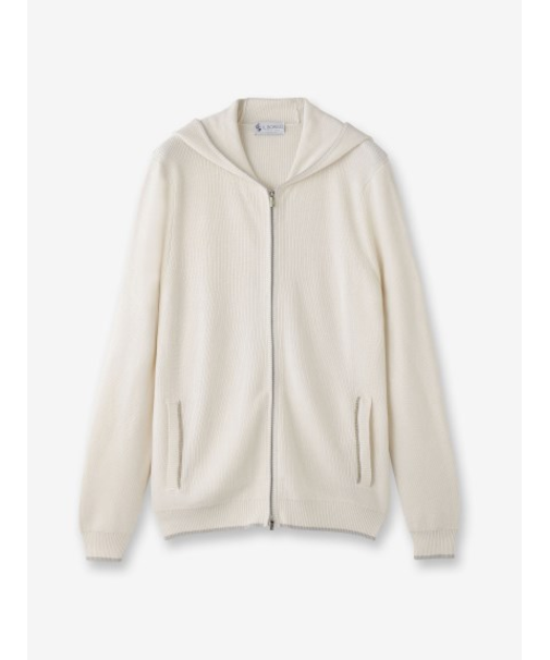 シルクコットン ニットパーカー