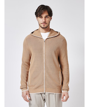 シルクコットン ニットパーカー