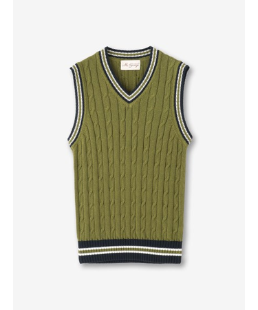 ケーブル編みニットベスト