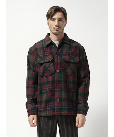 タータンチェック シャツブルゾン