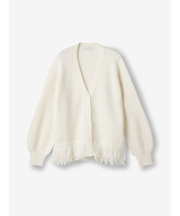 ウールカシミヤ ヘムフリンジカーディガン