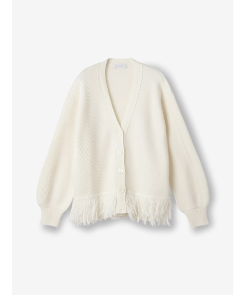 ウールカシミヤ ヘムフリンジカーディガン