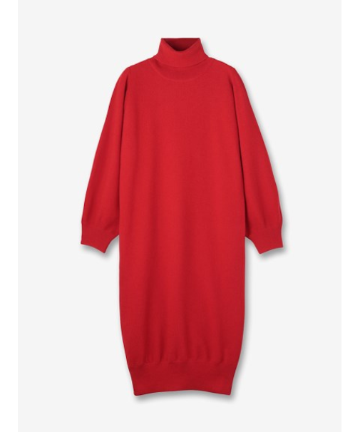 バルーンスリーブ タートルネックニットワンピース