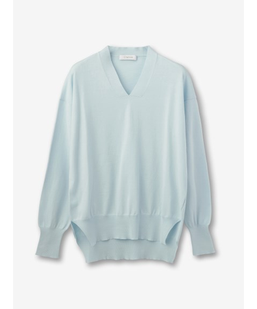 コットン Vネックニット