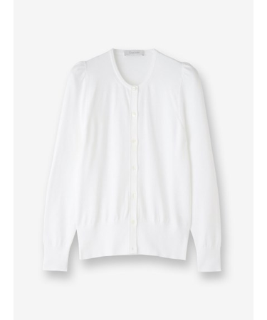 【27ゲージ】コットン パフスリーブカーディガン