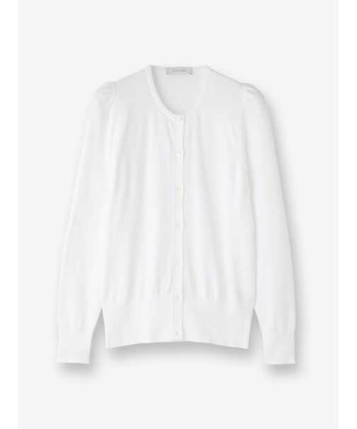 【27ゲージ】コットン パフスリーブカーディガン