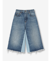 切替クロップドデニム