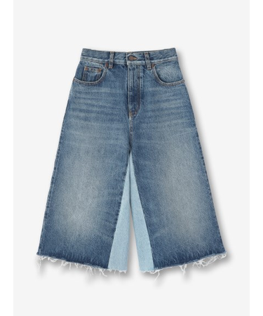 切替クロップドデニム